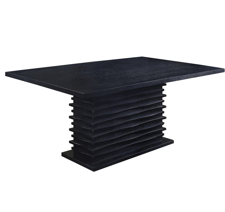 Damian Rectangle Pedestal Dining Table Black