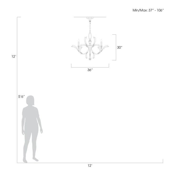 Beveled Arcs 5 - Light Classic / Traditional Chandelier