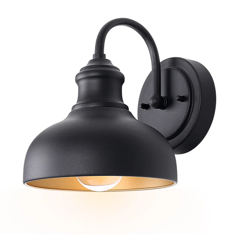 GOALPLUS Black Outdoor Gooseneck Light for Barn, Small Farmhouse Exterior Light Fixtures