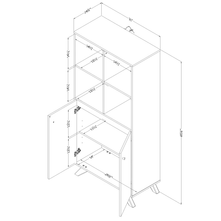 Helsy Bookcase with 2 Doors