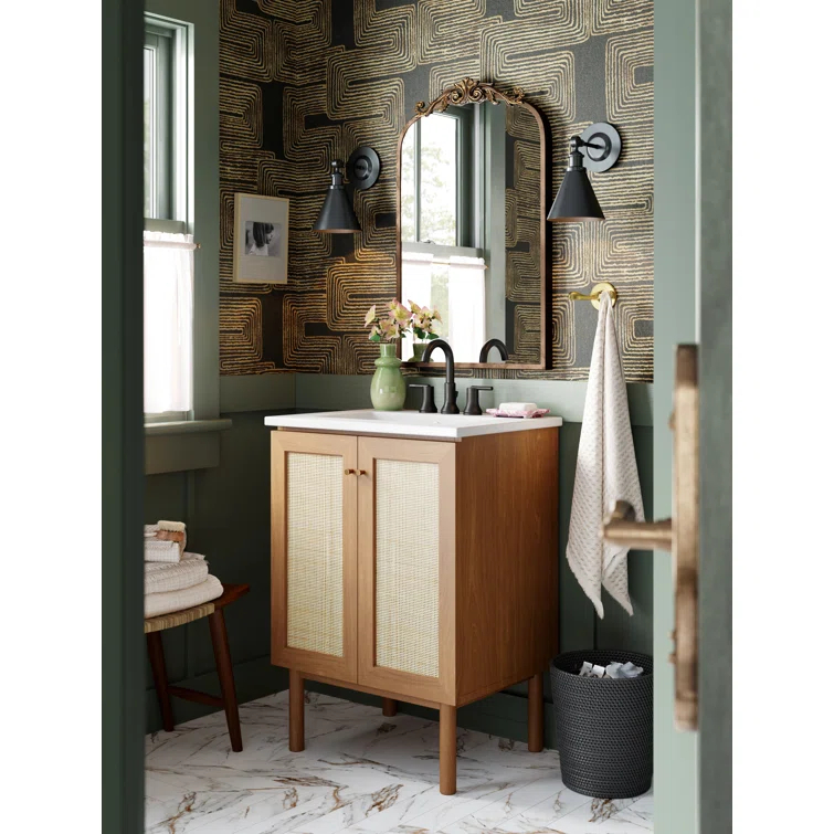 Elegance Gold Subway 3.15 in. x 12.99 in. Matte Porcelain Marble look Floor and Wall Tile (9.04 sq. ft./Case)