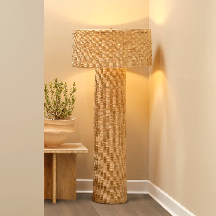 63'' Rattan Floor Lamp