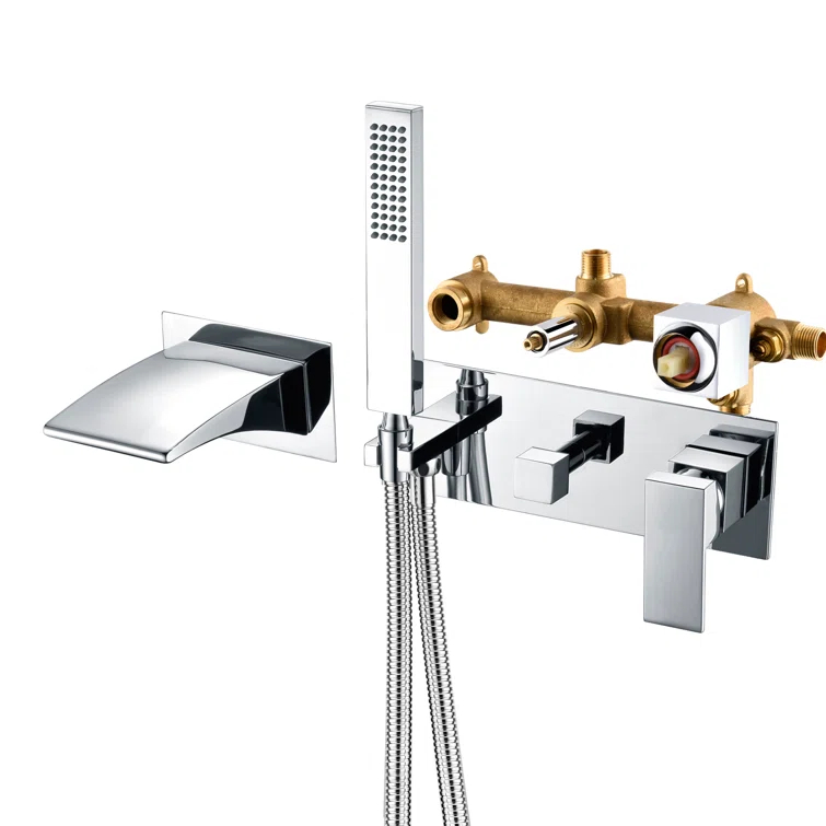 1 Handle Bathroom Waterfall Faucet with Diverter