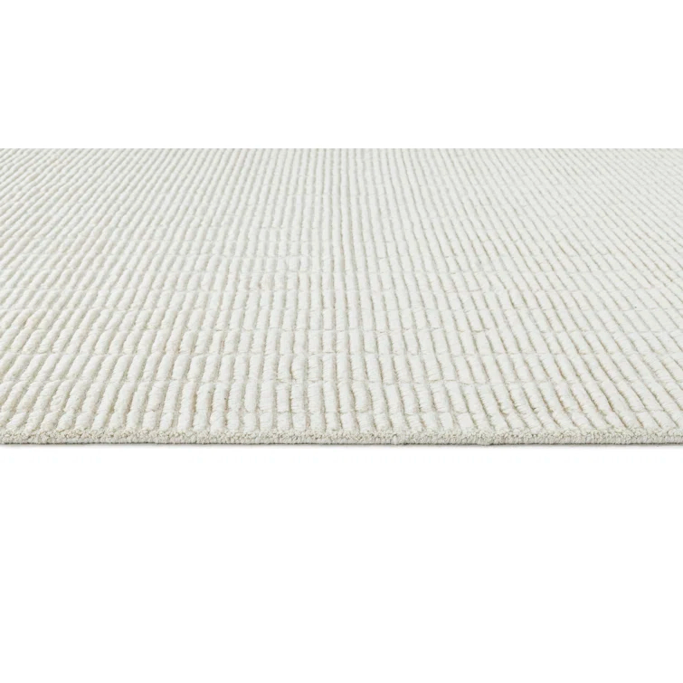 Debra Handmade Tufted Wool Area Rug in Ivory