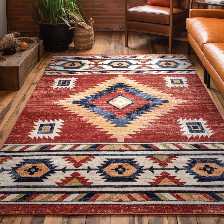 Well Woven Jamyn Lea Crimson Traditional Southwestern Tribal Red/Blue Rug