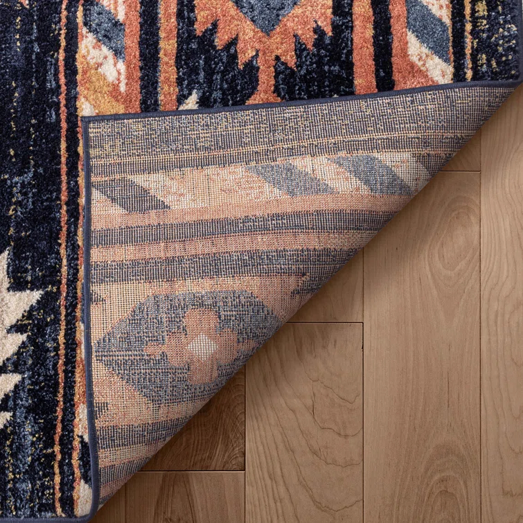 Lorelee Moroccan Southwestern Blue Beige Area Rug