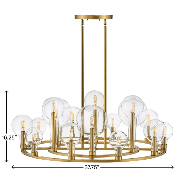 Hennig Ring Chandelier - Brass / 37.75"Dia