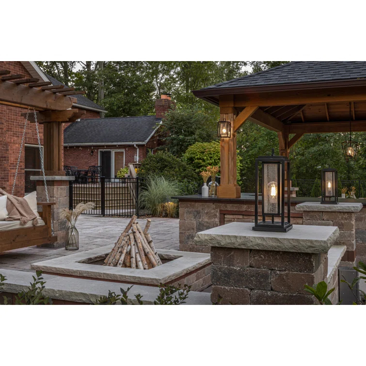 Republic Seeded Glass Outdoor Wall Mount Lantern