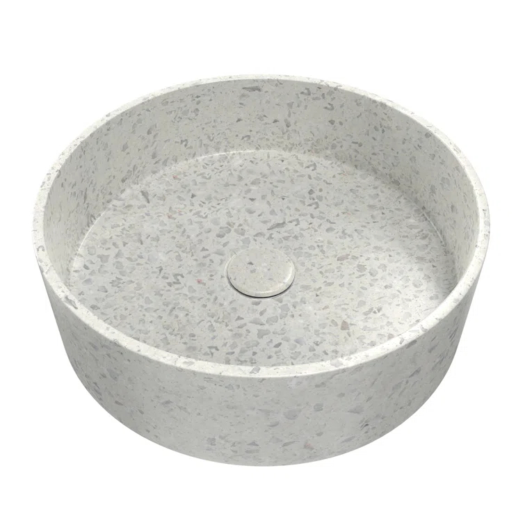 DreamLine SVAM15F15F4LX10 DreamLine Ambia 14.33'' Terrazzo Circular Vessel Bathroom Sink