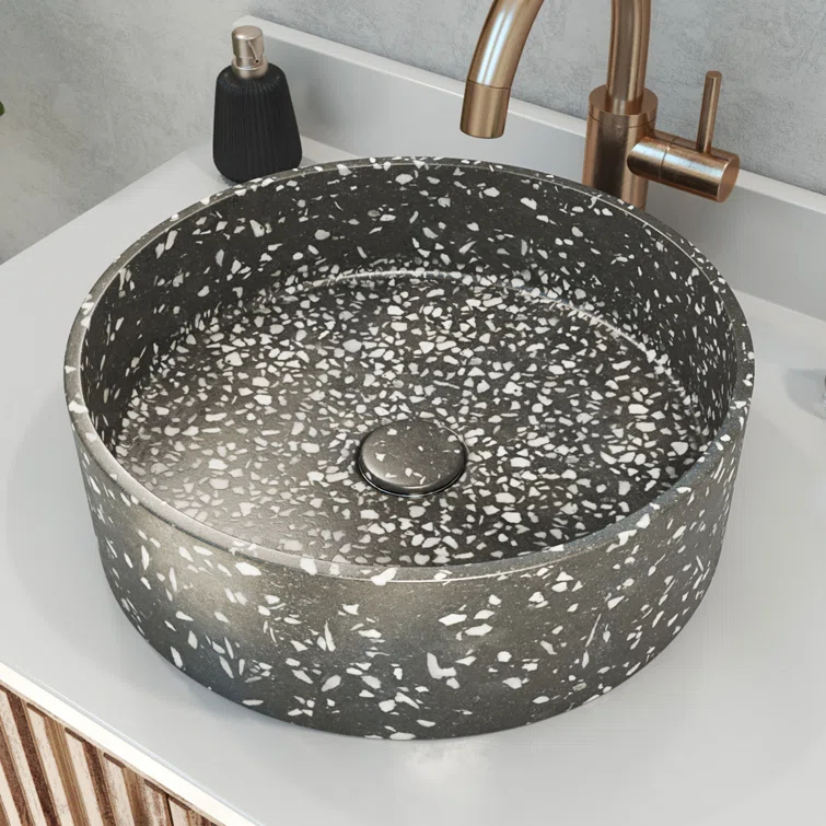 DreamLine Ambia 14.33'' Terrazzo Circular Vessel Bathroom Sink