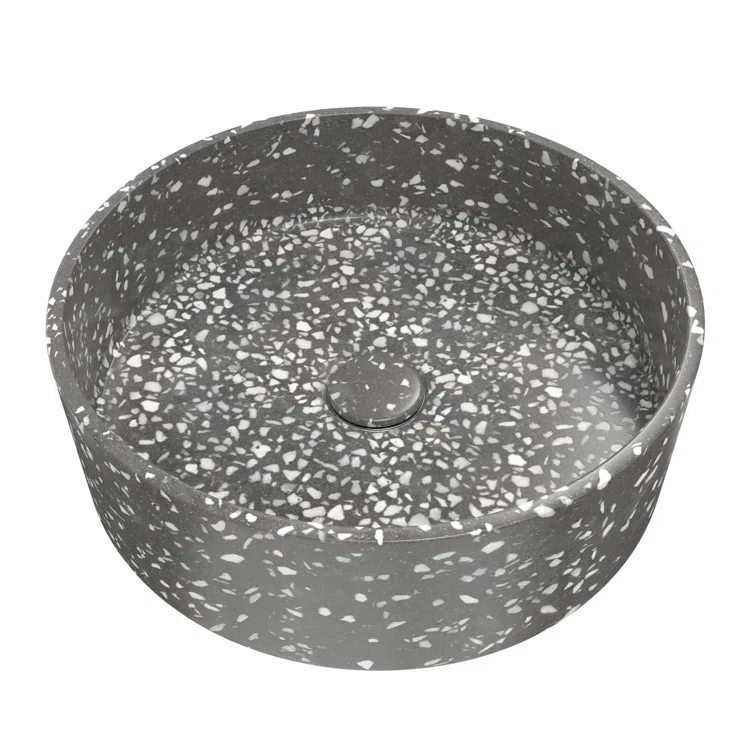 DreamLine Ambia 14.33'' Terrazzo Circular Vessel Bathroom Sink