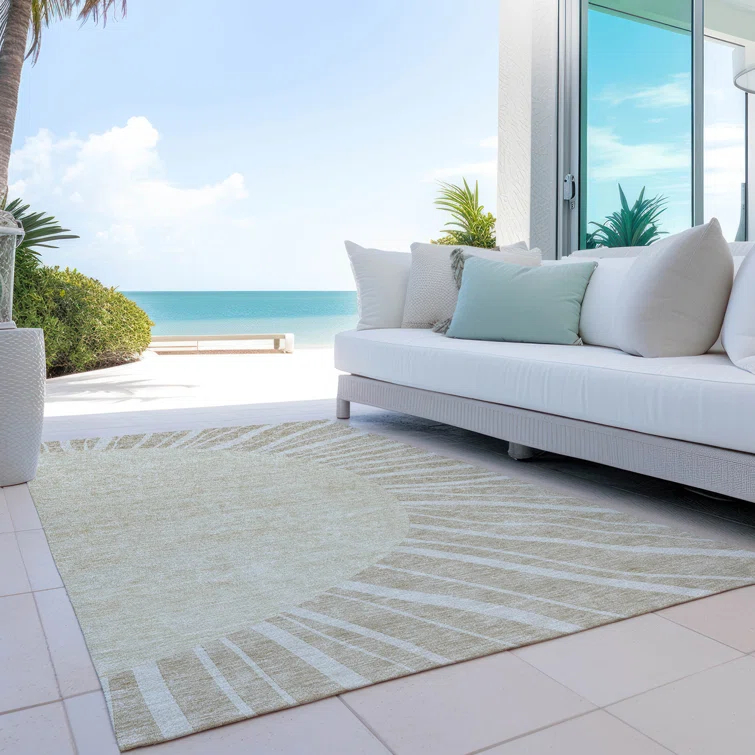 Ayush Indoor/Outdoor Area Rug with Non-Slip Backing