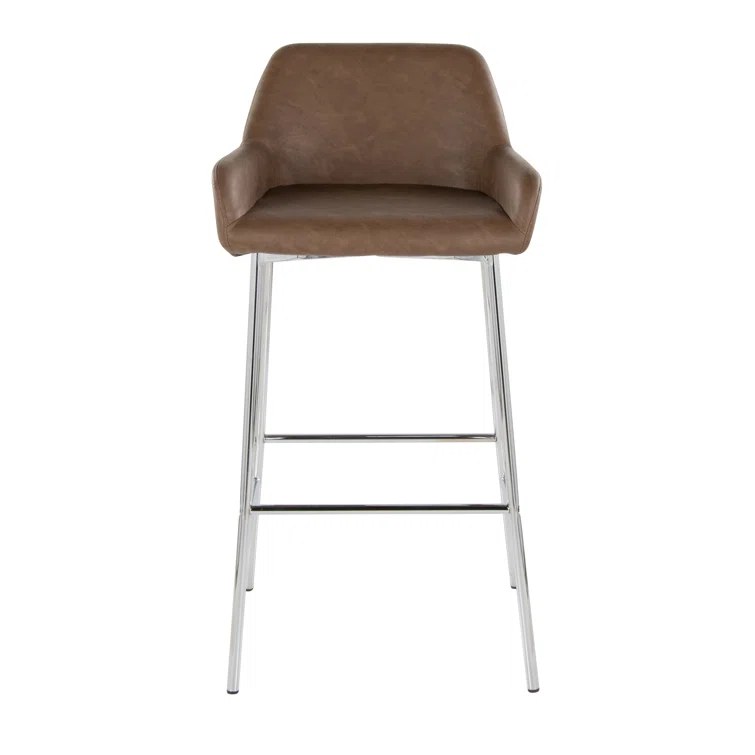 Upholstered Counter Stool with Metal Frame