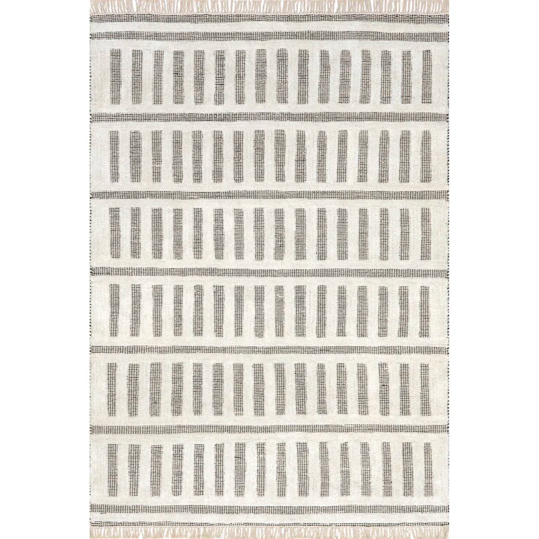 Merrick Tasseled Cotton and Wool Area Rug