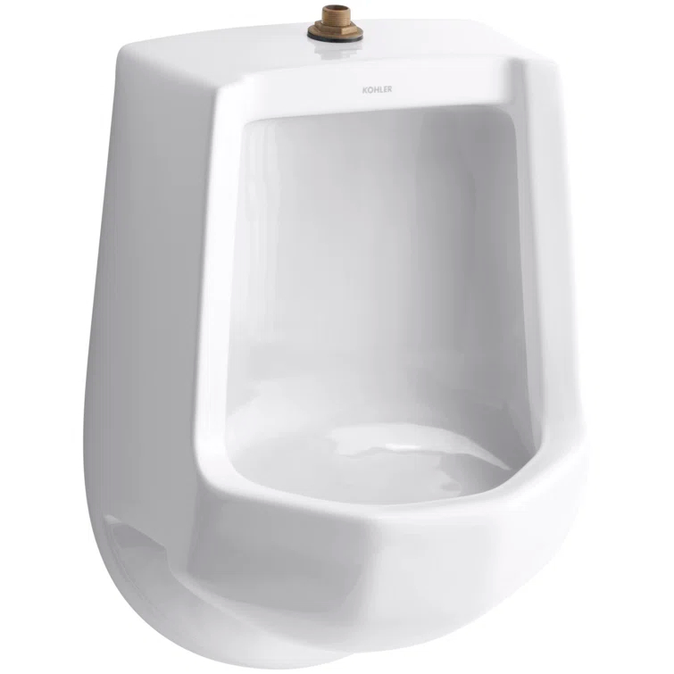 White Ceramic Wall-Mount Urinal with Top Spud