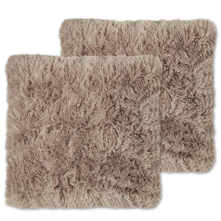 Faux Fur Reversible Throw Pillow (Set of 2)