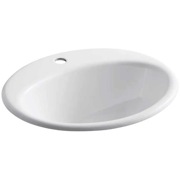 Farmington Metal Oval Drop-In Bathroom Sink with Overflow