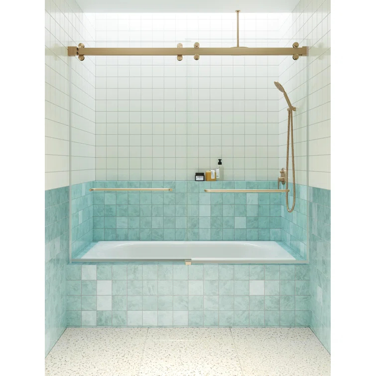 Polaris 60 in. x 66 in. Fully Frameless Sliding Bypass Bathtub Door
