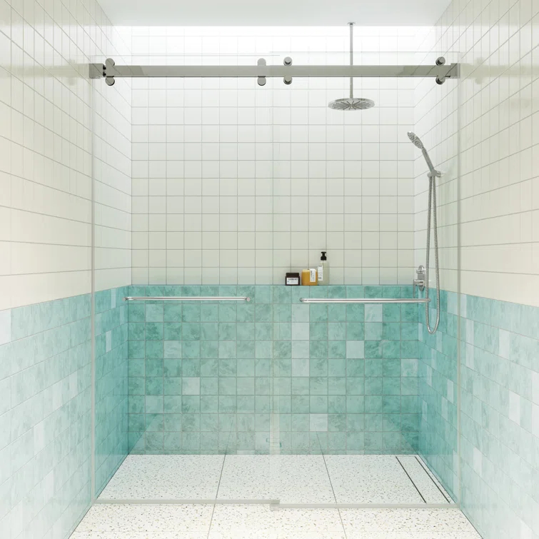 Polaris 60 in. x 78 in. Fully Frameless Sliding Bypass Shower Door