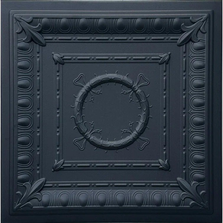 Romanesque Wreath 1.6 ft. x 1.6 ft. Polystyrene Glue-up Ceiling Tile