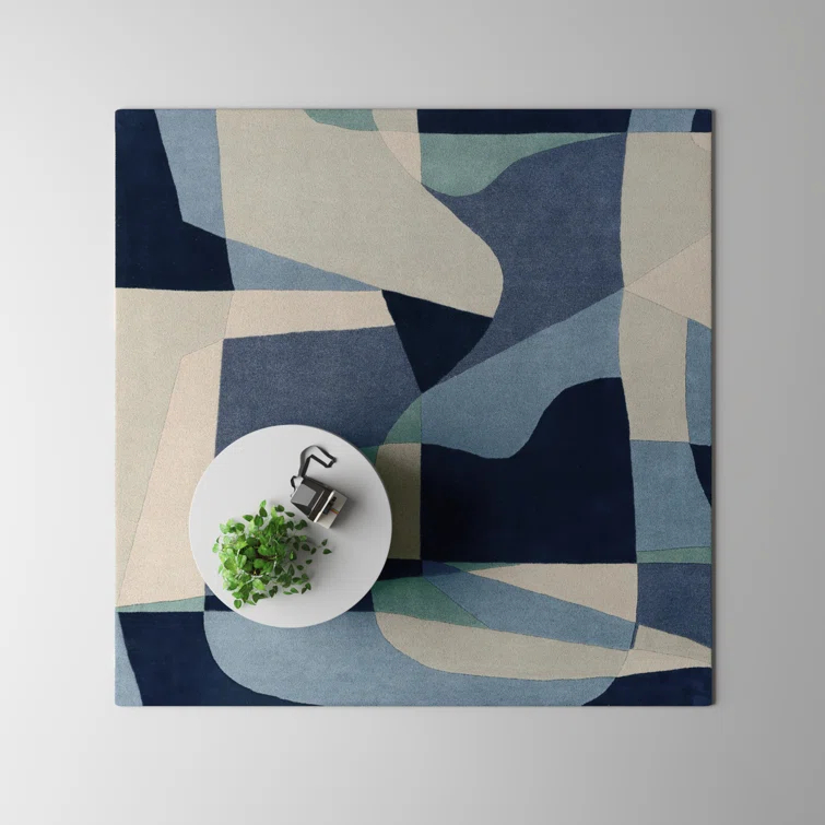 Gaye Wool Teal/Navy/Beige Rug