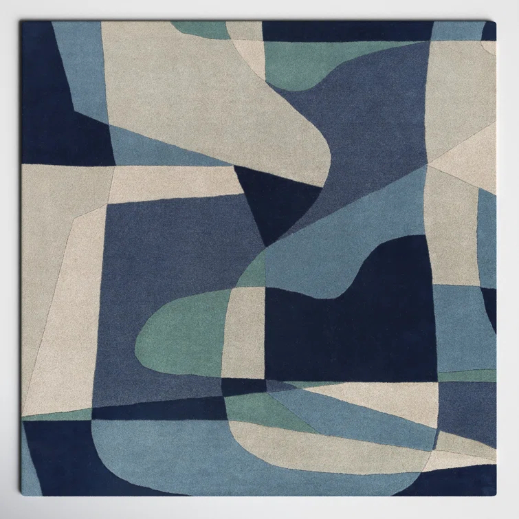Gaye Wool Teal/Navy/Beige Rug