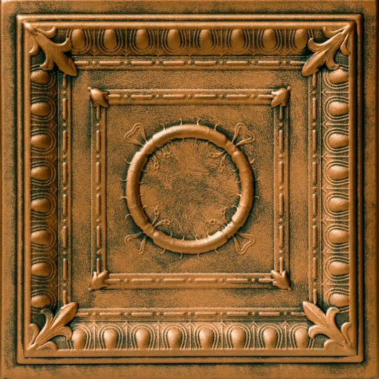 Romanesque Wreath 1.6 ft. x 1.6 ft. Polystyrene Glue-up Ceiling Tile
