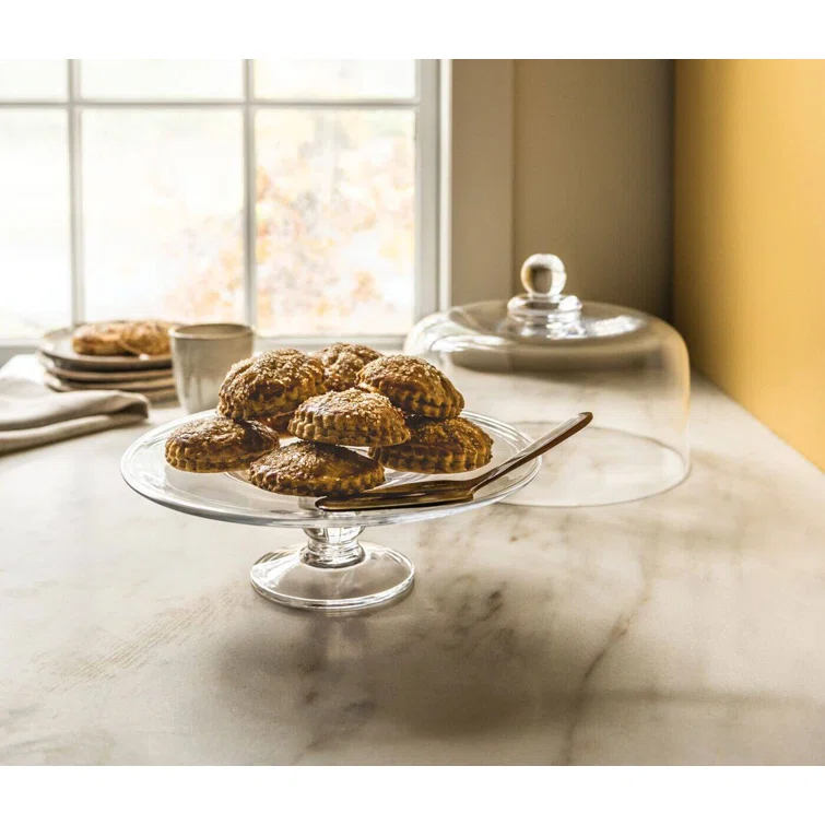 Clear Glass Pedestal Cake Stand with Dome