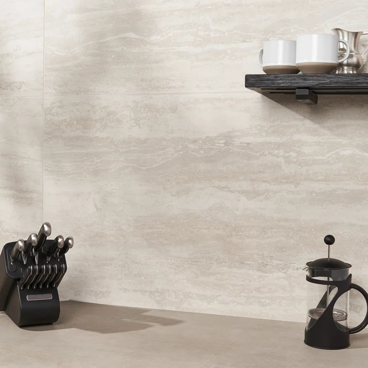 Essential Travertine 24" x 48" Porcelain Stone Look Wall & Floor Tile