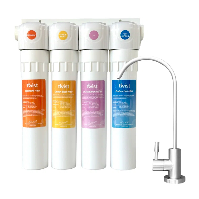 AQUAVI TUUM411 Aquavi Twist 4-Stage Filtration Mineral Under Sink Water Filtration System