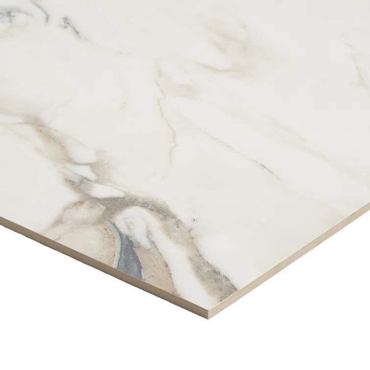 Saroshi 24" x 47" Polished Marble Look Porcelain Floor and Wall Tile (15.5 Sq. Ft. / Case)
