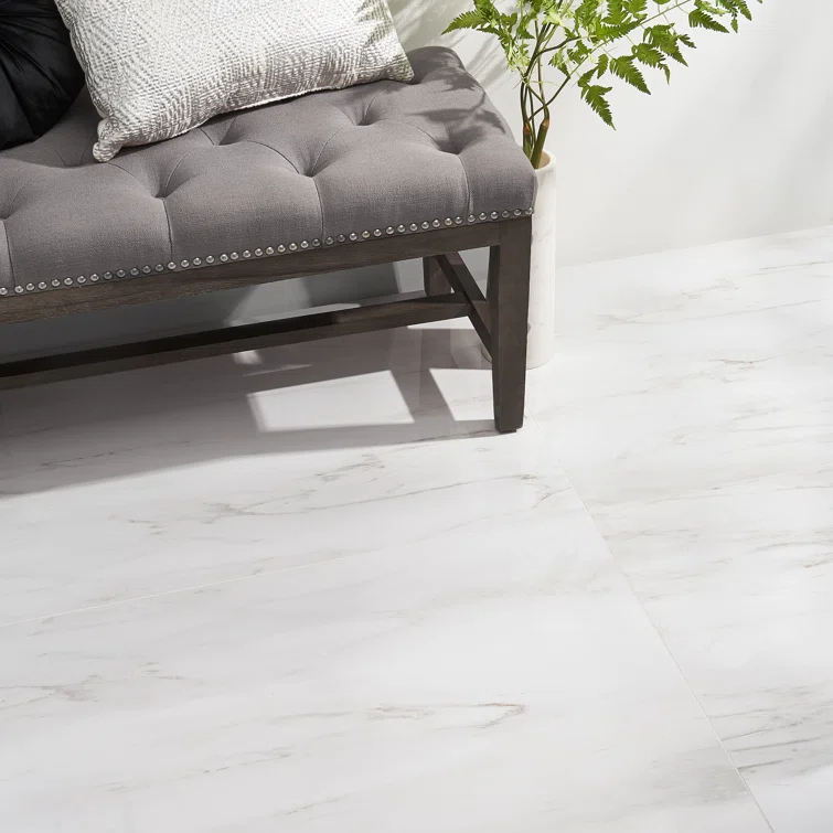Large Format 24" x 47" Polished Marble Look Porcelain Floor and Wall Tile (15.5 Sq. Ft. / Case)