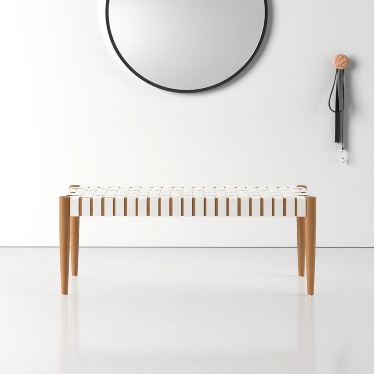 Orin 47" Woven Leather Bench