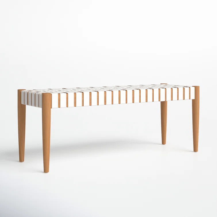 Orin 47" Woven Leather Bench