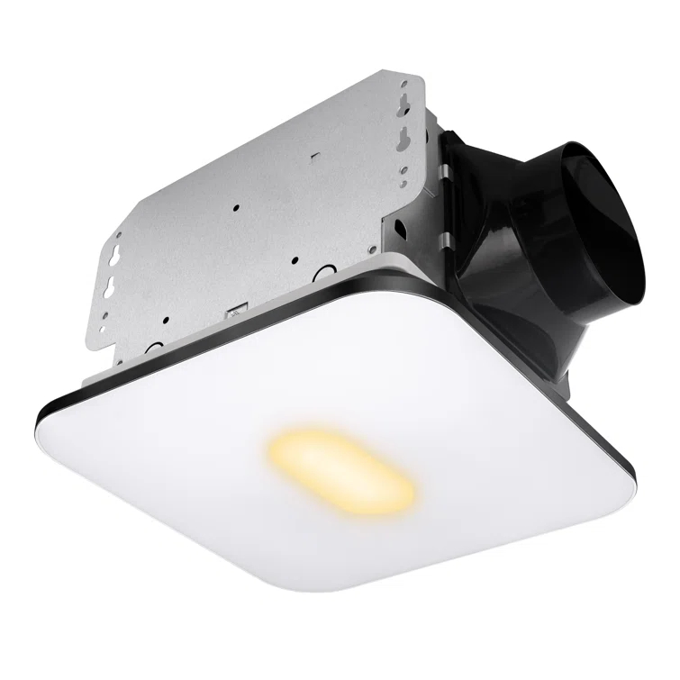 90 CFM Energy Star Bathroom Ventilation with Lighting Square Exhaust Night Light Fan Bathroom Fan