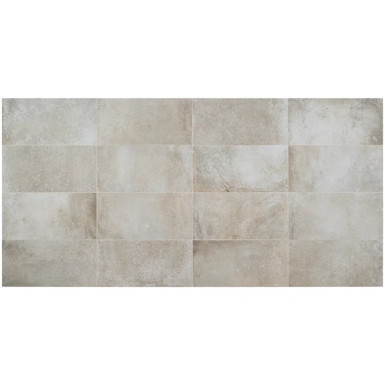 12" x 24" Porcelain Concrete Look Wall & Floor Tile