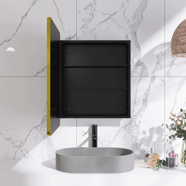 Medicine Cabinet with Mirror 2 Shelves