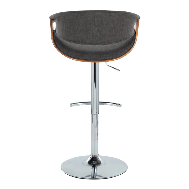 Swivel Upholstered Adjustable Height Counter Stool with Metal Frame
