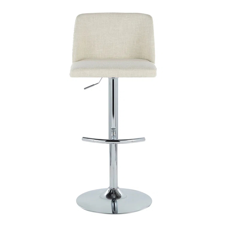 Swivel Upholstered Adjustable Height Counter Stool with Metal Frame