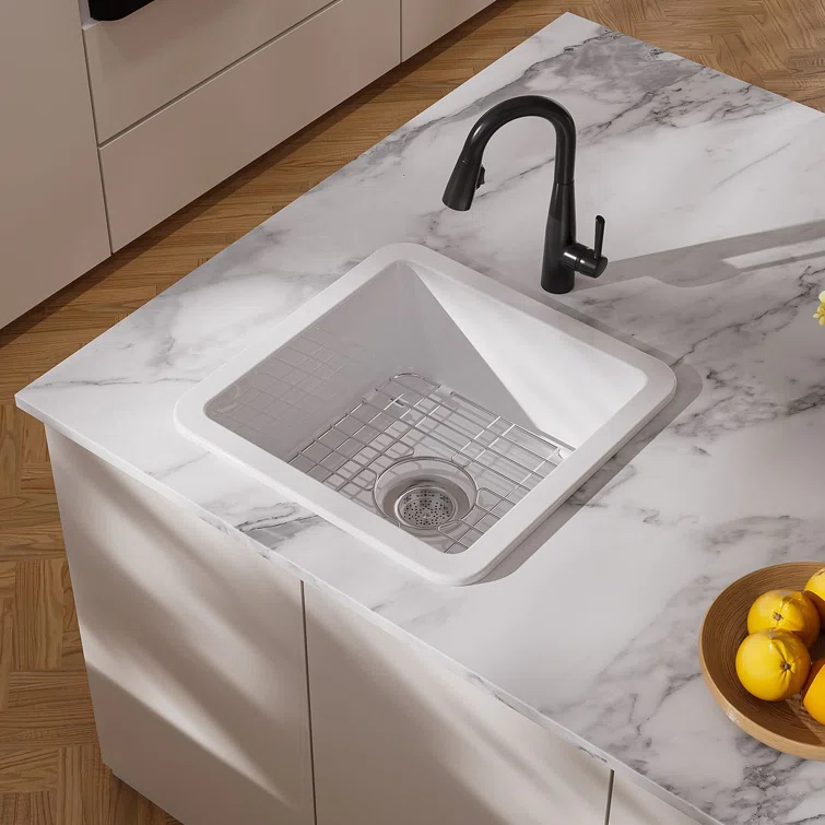 Oslo 18" W Square Dual Mount (Undermount/Drop-in) Bar/Prep Kitchen Sink