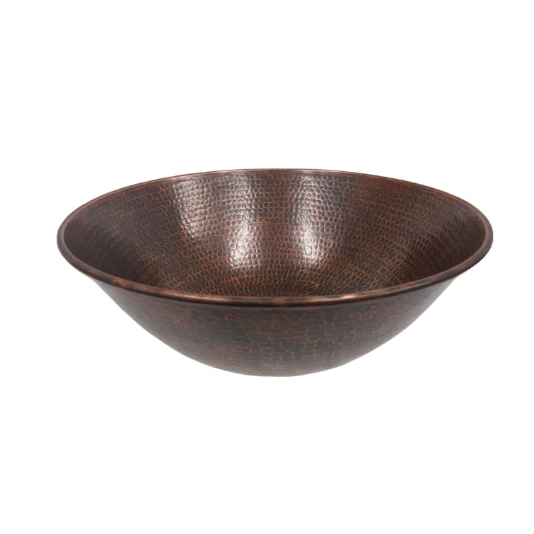 14"Round Copper Vessel Bathroom Sink