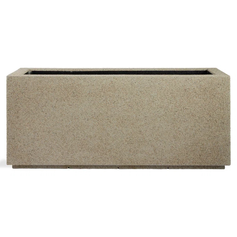 Milan Tall 46 in. x 17 in. Sandstone Granite Composite Trough