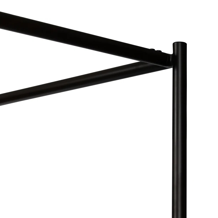 Knoll Charcoal Queen Upholstered Canopy Bed with Metal Frame
