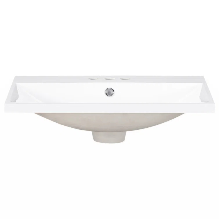 Wenty 18'' White Ceramic Rectangular Bathroom Sink