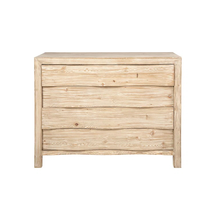 Presley Natural Wood 4-Drawer Farmhouse Dresser