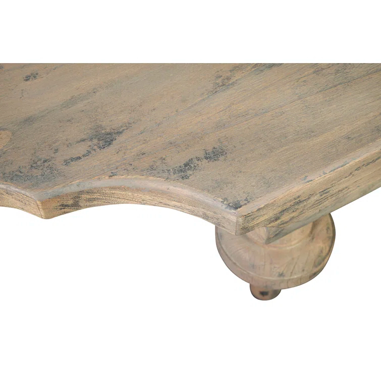 Martin Distressed Oak Oval Coffee Table with Turned Legs