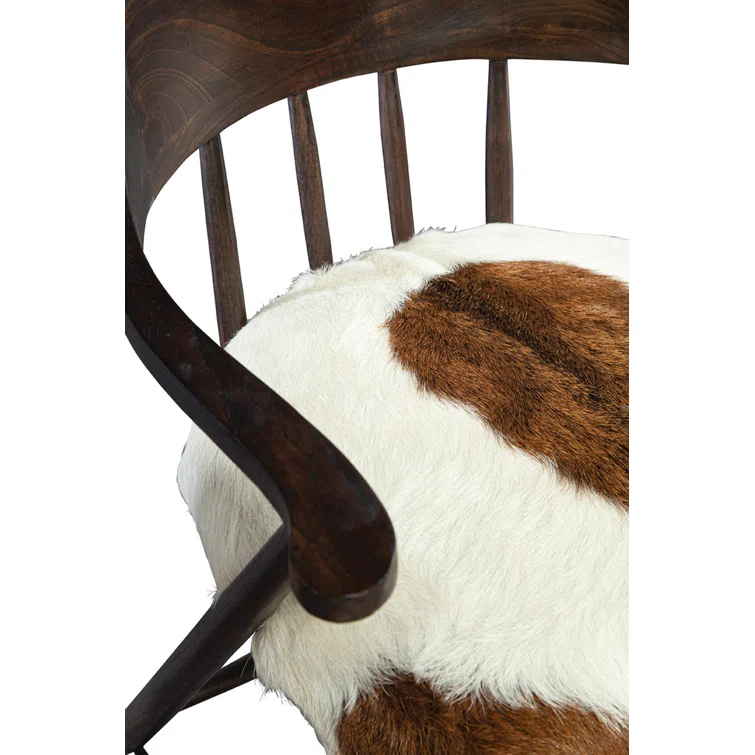Espresso Oak and Hair on Hide Upholstered Dining Chair