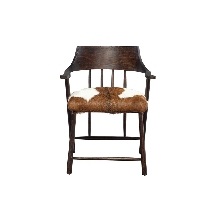 Espresso Oak and Hair on Hide Upholstered Dining Chair