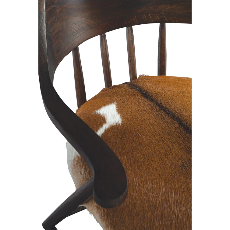 Espresso Oak and Hair on Hide Upholstered Dining Chair