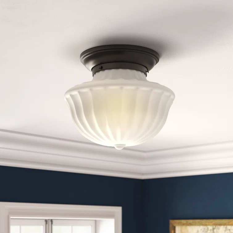 Maisie Single Light Glass Semi Flush Mount